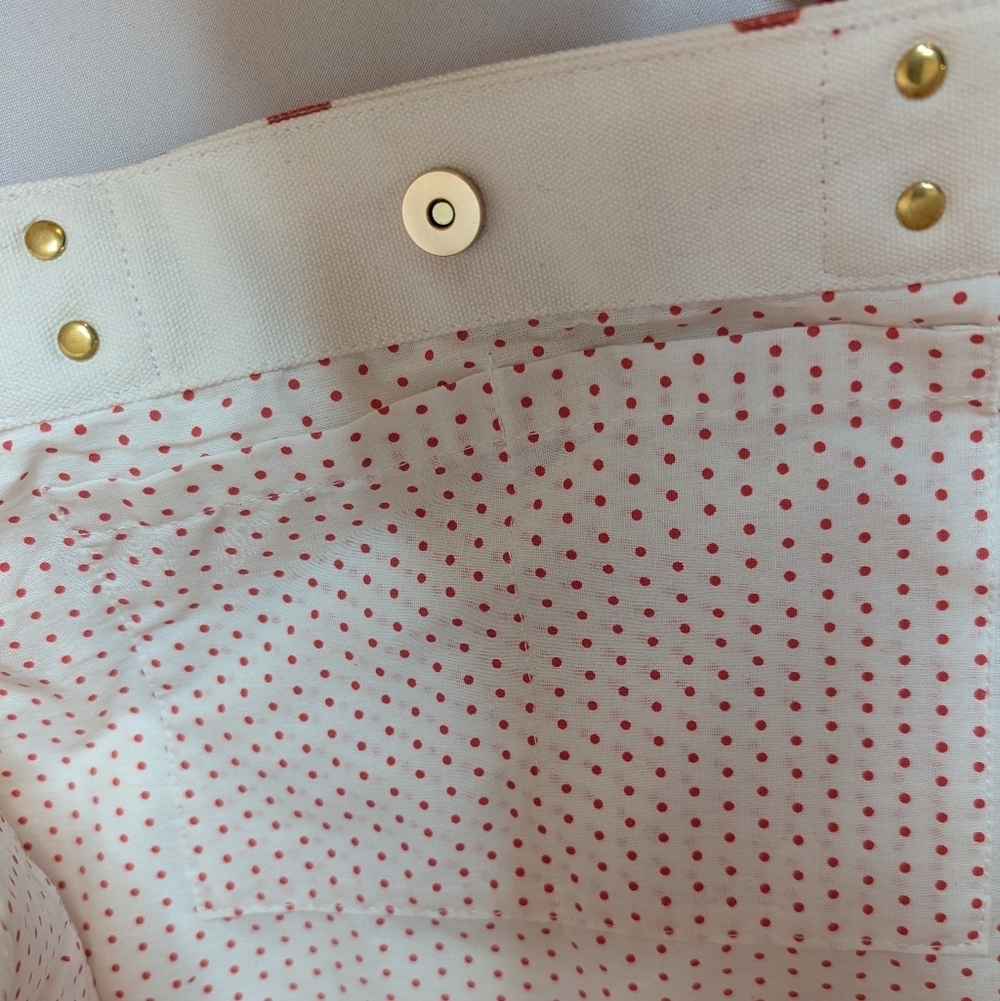 Papyrus Cherry And Gingham Canvas Tote Bag with Red Tassel X Large NWT - Picture 11 of 14